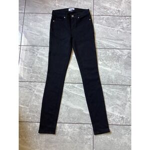 Paige Womens Verdugo Ultra Skinny Black Jeans Sz 25 Mid Rise Stretch Denim Pants